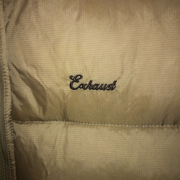 Vintage Y2K Exhaust Function Down-Filled Puffer Vest In Tan - Picture 2 of 6